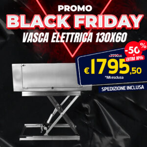 Vasca Elettrica con base pantografo in acciaio inox 130x60/145x60
