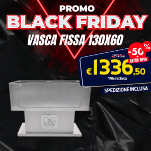 Vasca Fissa per toelettatura in acciaio inox con porta basculante 130×60/145x60