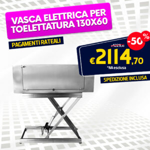 Vasca Elettrica con base pantografo in acciaio inox 130x60/145x60