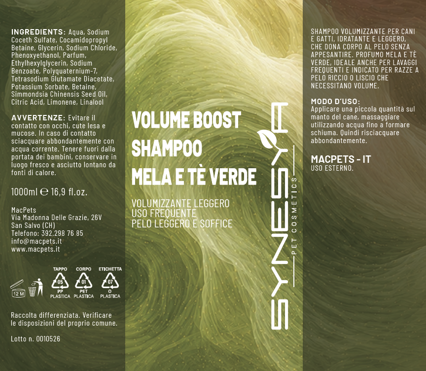 Volume boost Shampoo Mela e Tè Verde 1000ml - VOLUMIZZANTE - immagine 2