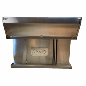 Vasca per toelettatura con sportellino in acciaio inox con porta basculante 130×55